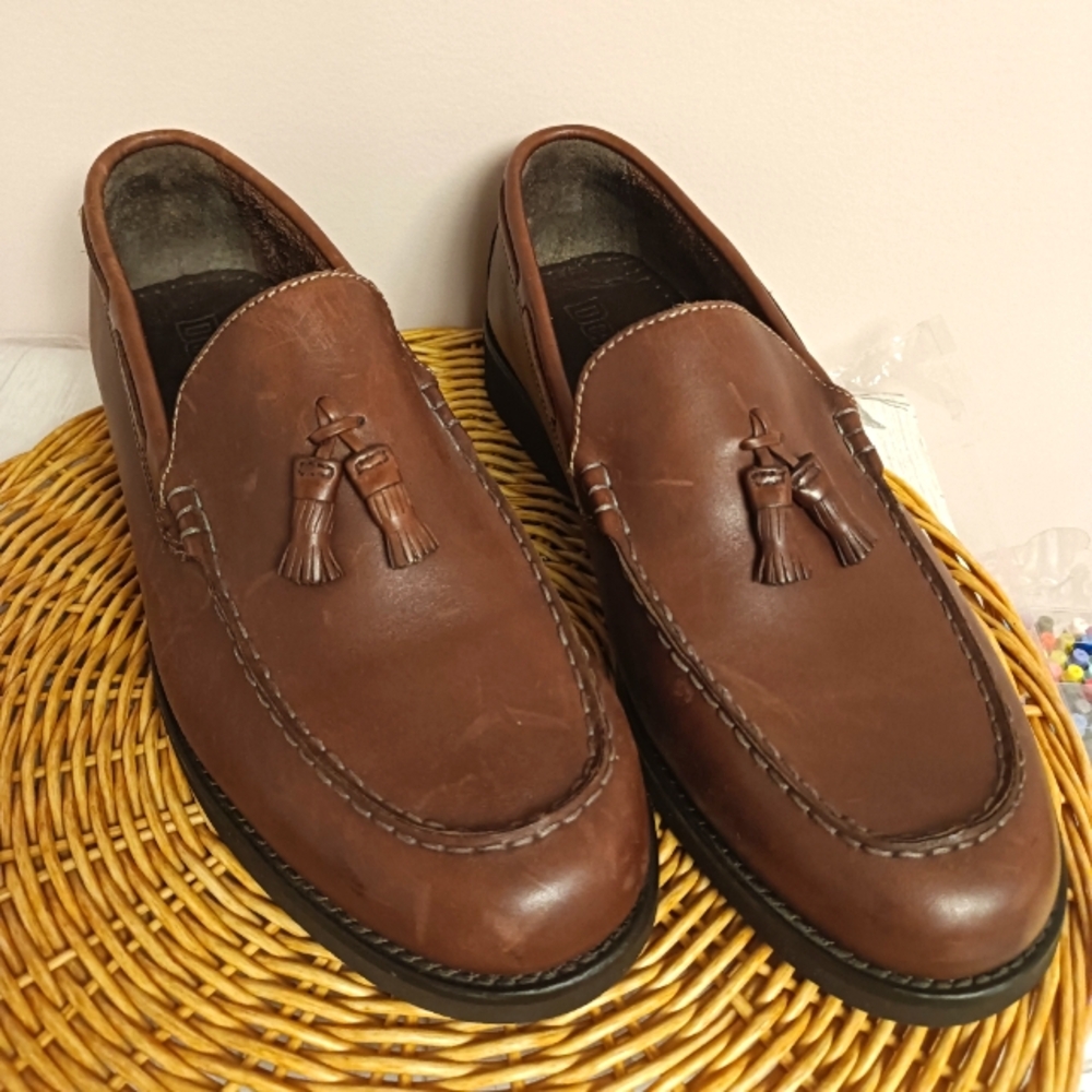 Dexter Brown Genuine Leather Men's Loafers with Tassels, size 11 2W
